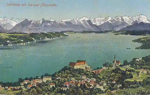 Starnberg mit See und Alpenkette gl~1940 120.204