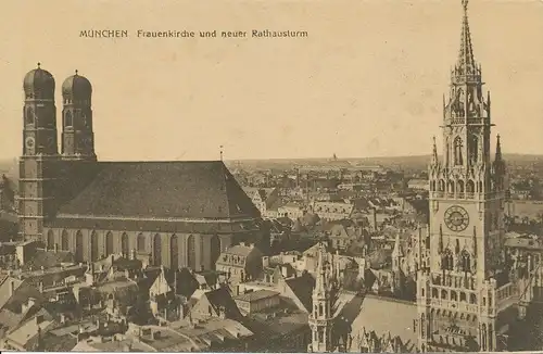 München Frauenkirche und Rathausturm ngl 124.123