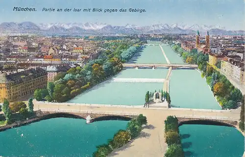 München Partie an der Isar Gebirge ngl 125.544