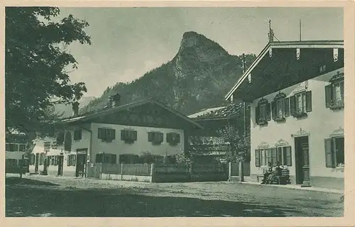 Oberammergau Dorfpartie mit Kofel ngl 125.761