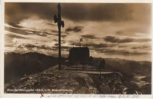 Wendelstein-Gipfel Abendstimmung gl1936 B7600