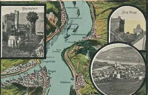 Bingen am Rhein mit Rheinstein Burg Klopp ngl 130.926