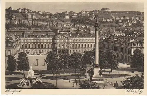 Stuttgart Schloßplatz mit neuem Schloß ngl C1418