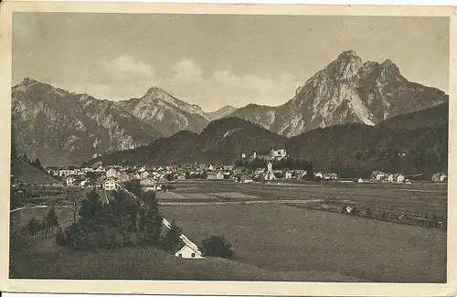 Füssen Panorama von Westen gl1935 123.330