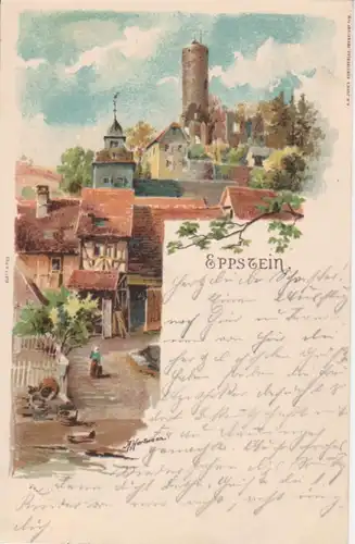 Eppstein i.T. Teilansicht Künstlerkarte gl1899 95.241