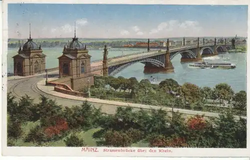 Mainz Straßenbrücke über den Rhein gl1927 B7904