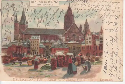 Mainz Dom mit Markt gl1901 94.566