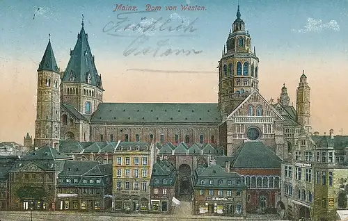 Mainz Dom von Westen gesehen feldpgl1915 132.402