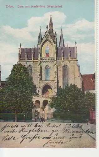 Erfurt Dom mit Marienbild Westseite gl1908 95.920