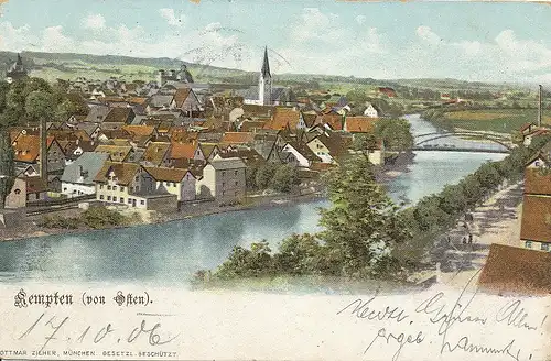 Kempten Panorama von Osten gl1906 123.495