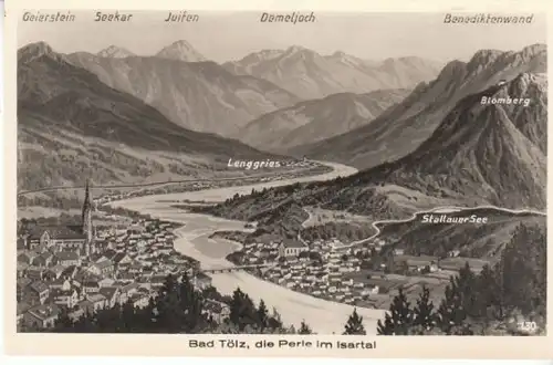 Bad Tölz im Isartal Panoramakarte ngl B7246