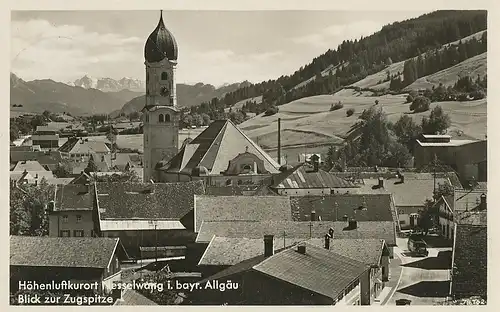 Nesselwang Panorama mit Kirche gl1936 123.648
