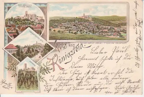 Königstein Litho Teilansichten Panorama ngl 95.274