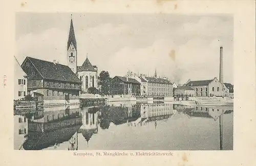 Kempten Kirche und Elektrizitätswerk ngl 123.465