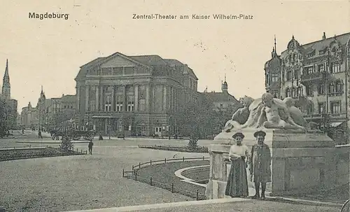Magdeburg Kaiser Wilhelm-Platz Theater gl1918 125.068