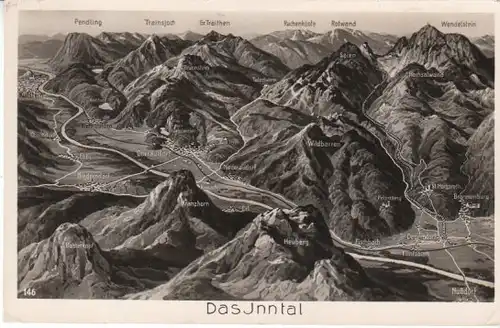 Das Inntal Panoramakarte gl~1960? B7328