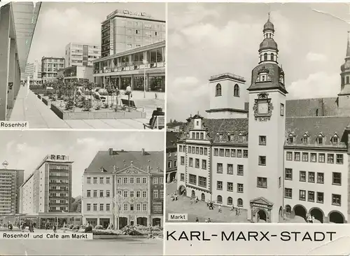 Karl-Marx-Stadt Rosenhof und Markt gl1984 127.742