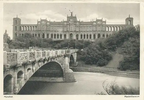 München Maximilianeum und Brücke gl1954 123.937