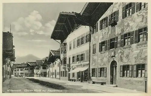 Mittenwald Oberer Markt mit Neunerhaus ngl 126.094