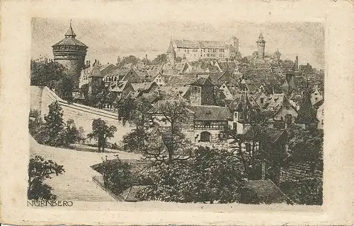 Nürnberg Panorama vom Hallertor ngl 124.402