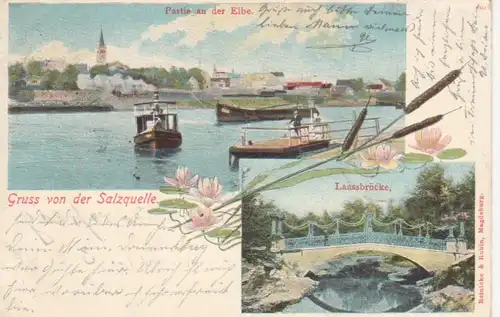 Magdeburg Salzquelle Laassbrücke Elbe gl1901 95.592
