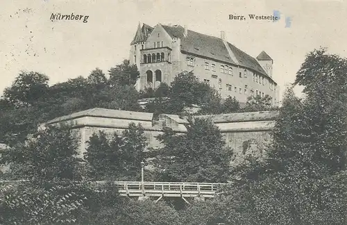 Nürnberg die Burg von Westen gesehen gl1908 124.609