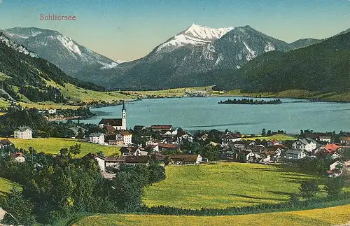 Schliersee mit Brecherspitz u. Jägerkamp gl1915 120.370