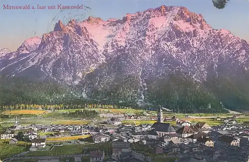 Mittenwald Panorama mit Karwendel gl1915 125.999