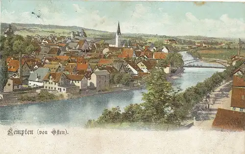 Kempten Panorama von Osten gl1909 123.500