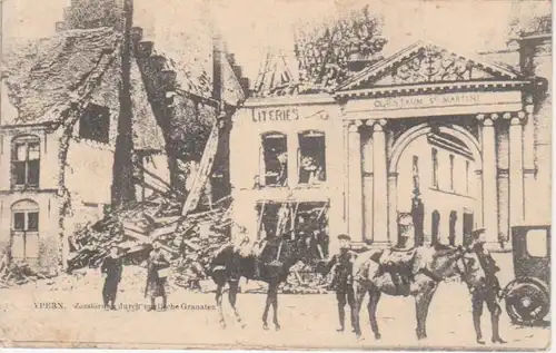 Ypern Zerstörung d. engl. Granaten feldpgl1915 200.844