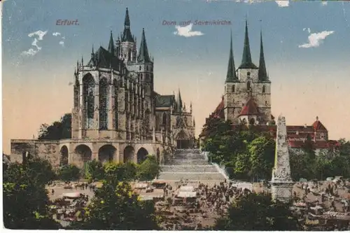 Erfurt Markttreiben Dom u.Severikirche ngl B6634
