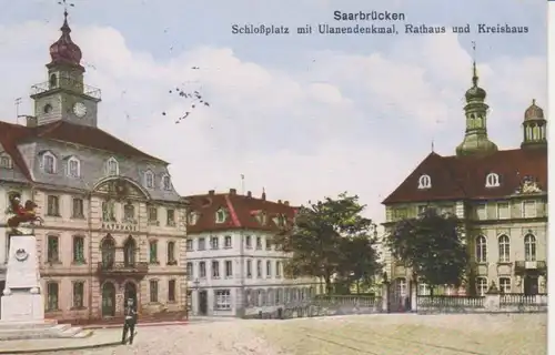 Saarbrücken Schlossplatz Rathaus feldpgl1916 95.027