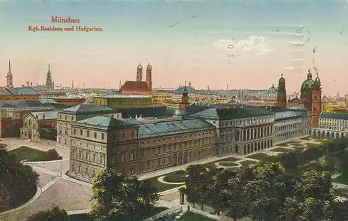 München Residenz und Hofgarten gl1922 123.787