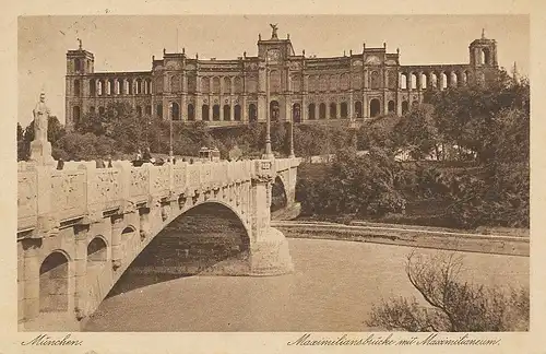 München Maximilianeum und Brücke gl1927 123.935