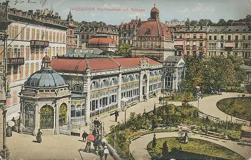 Wiesbaden Kochbrunnen mit Anlagen gl1911 130.172