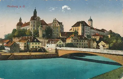 Neuburg a. Donau Uferpartie Kaserne feldpgl1915 122.699