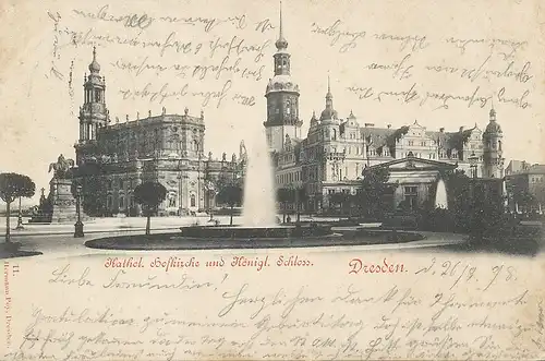 Dresden Kath. Hofkirche und Schloss gl1901 127.382