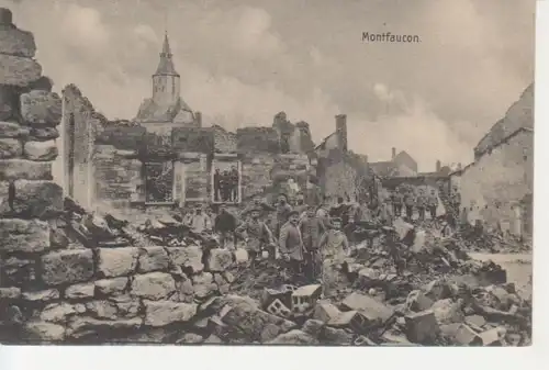 Montfaucon Zerstörte Häuser feldpgl1915 200.952