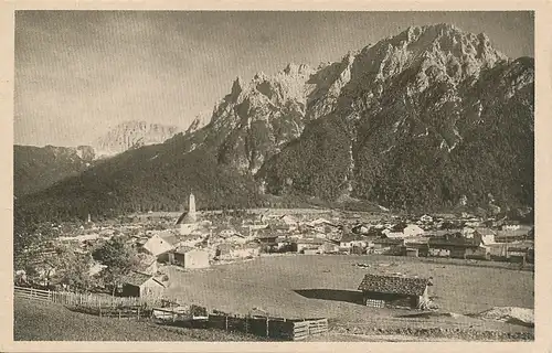 Mittenwald mit Karwendel und Wörner ngl 126.158