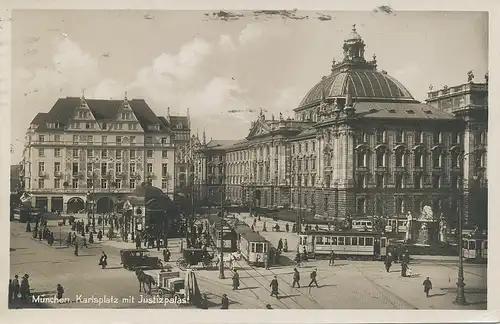 München Karlsplatz mit Justizpalast gl1927 123.854