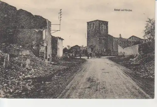 Amel Straßenpartie mit Kirche feldpgl1916 201.128