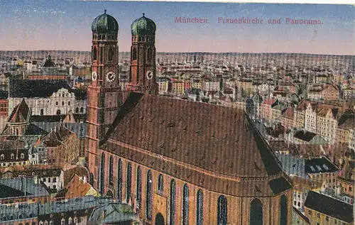 München Frauenkirche und Panorama glca.1915 124.111