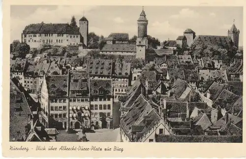 Nürnberg Blick vom A.Dürer-Platz zur Burg gl1952 B7452