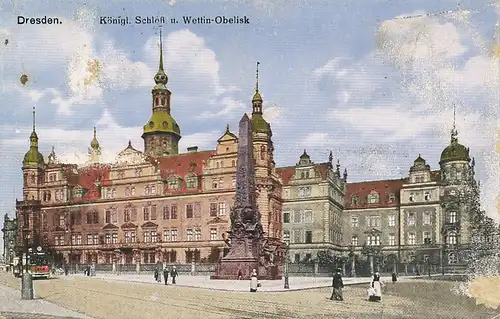 Dresden Schloss und Wettin-Obelisk gl1919 127.366