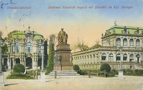 Dresden Denkmal im Zwinger gl1913 127.377