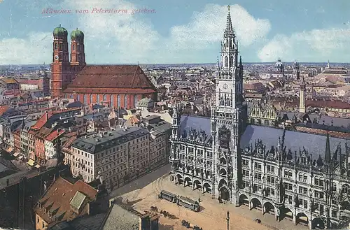 München Rathaus Frauenkirche Panorama gl1911 123.897