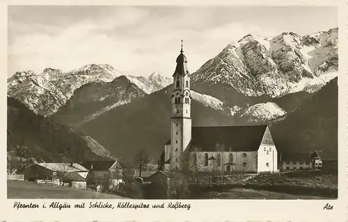 Pfronten Kirche und Panorama ngl 123.592