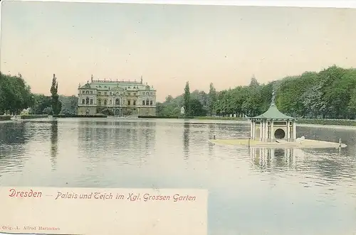 Dresden Palais und Teich im Großen Garten ngl 127.397