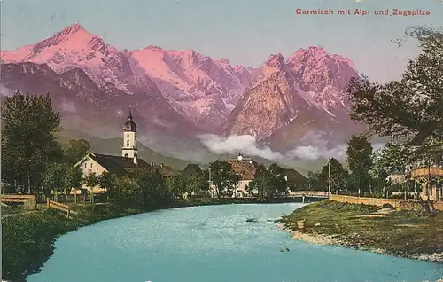 Garmisch Partie an der Loisach gl1909 128.181