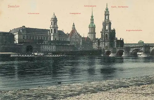 Dresden Brücke und Uferpanorama ngl 127.418